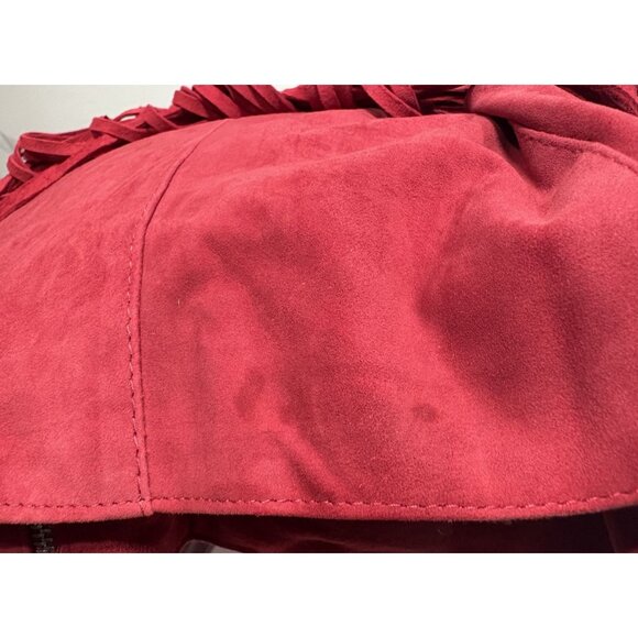 Nour Hammour Fringe Lamb Leather Jacket in Red - Picture 9 of 10